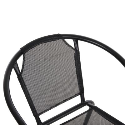 ARMCHAIR OUTDOOR LEDAN HM5977.03 METAL & TEXTILENE IN BLACK 55x58x72Hcm.
