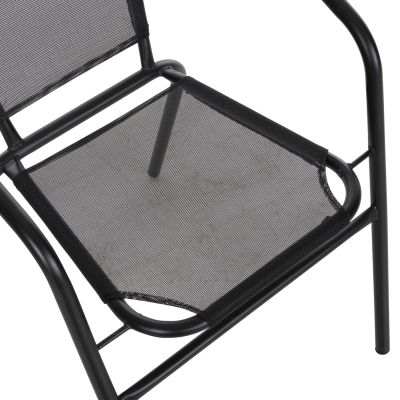 ARMCHAIR OUTDOOR LEDAN HM5977.03 METAL & TEXTILENE IN BLACK 55x58x72Hcm.