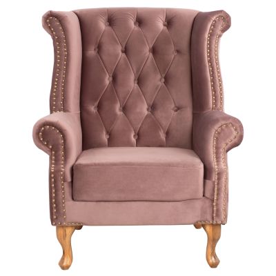 ARMCHAIR DUSTY PINK VELVET POLINA 83x75x107Hcm FB90053.05