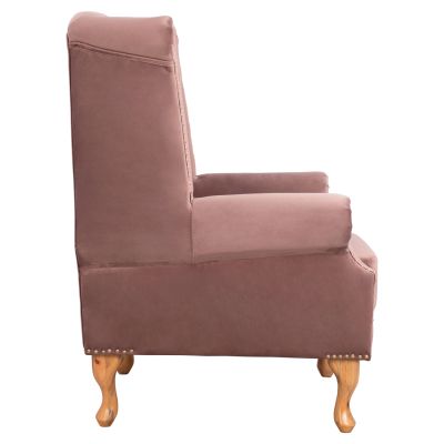 ARMCHAIR DUSTY PINK VELVET POLINA 83x75x107Hcm FB90053.05