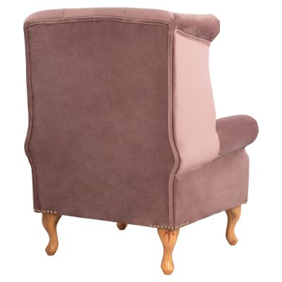 ARMCHAIR DUSTY PINK VELVET POLINA 83x75x107Hcm FB90053.05