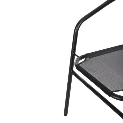ARMCHAIR OUTDOOR LEDAN HM5977.03 METAL & TEXTILENE IN BLACK 55x58x72Hcm.