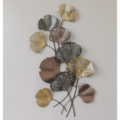 METAL WALL DECORATION ΗΜ7180 GOLD CHARCOAL GREY 48x5,5x90,5 cm.