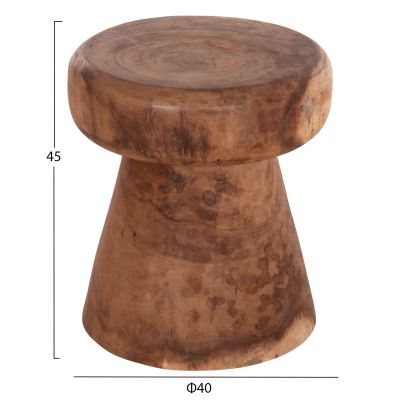 SIDE TABLE ROUND CUPRE HM9793.11 SOLID SUAR WOOD-NATURAL Φ40x45Hcm.