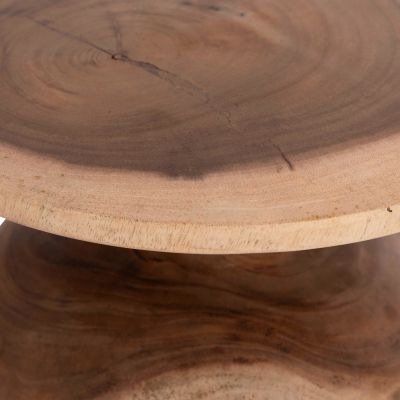 SIDE TABLE ROUND PUMBE-s HM9892.11 SOLID SUAR WOOD IN NATURAL COLOR Φ40x40Hcm.