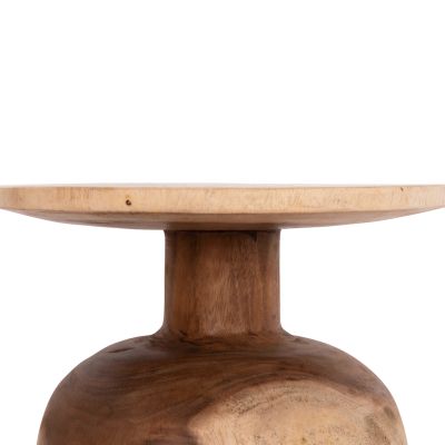 SIDE TABLE ROUND PUMBE-s HM9892.11 SOLID SUAR WOOD IN NATURAL COLOR Φ40x40Hcm.