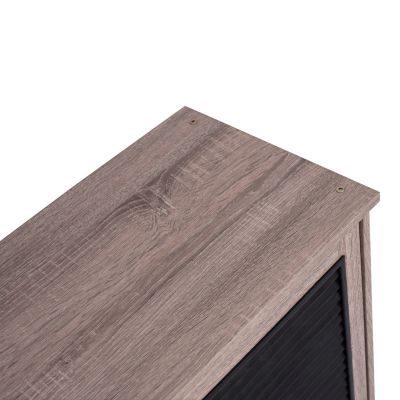 Shoe Cabinet 3 Door MCKENNA HM2267.02 melamine Sonama - black color 112x30x68,5 cm