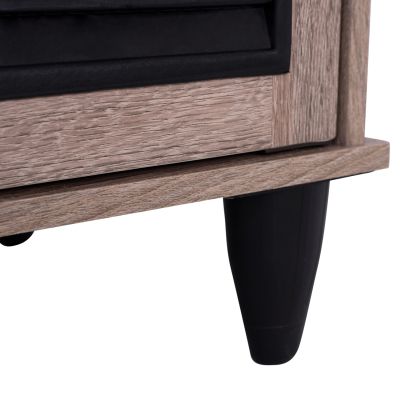 Shoe Cabinet 3 Door MCKENNA HM2267.02 melamine Sonama - black color 112x30x68,5 cm