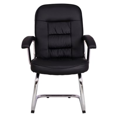 Конферентен стол HM1114 Черен PU с хромирана основа 61.5x62x98 см.