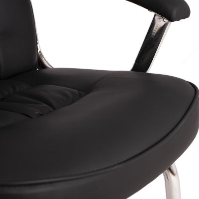 Конферентен стол HM1114 Черен PU с хромирана основа 61.5x62x98 см.