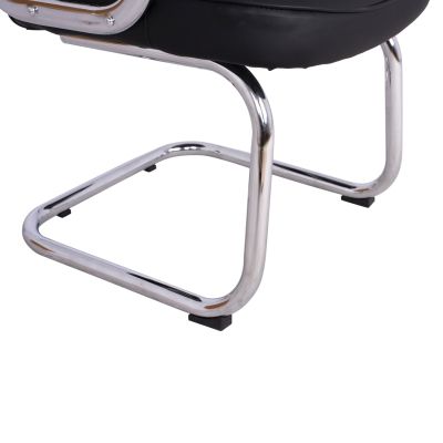 Конферентен стол HM1114 Черен PU с хромирана основа 61.5x62x98 см.