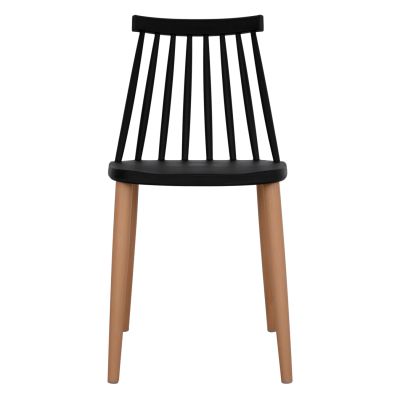 Dining chair HM8052.02 Vanessa Black with metallic legs 43x46,5x82cm