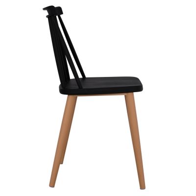 Dining chair HM8052.02 Vanessa Black with metallic legs 43x46,5x82cm