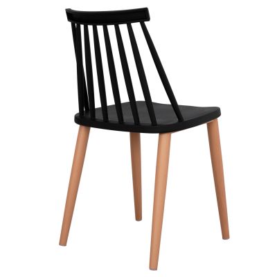 Dining chair HM8052.02 Vanessa Black with metallic legs 43x46,5x82cm