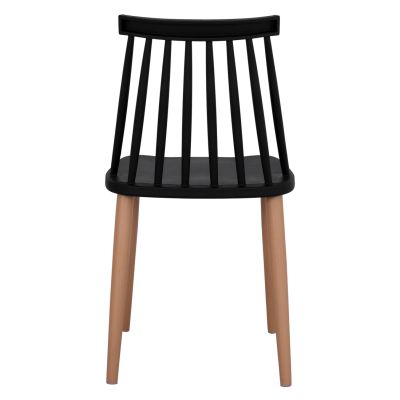 Dining chair HM8052.02 Vanessa Black with metallic legs 43x46,5x82cm