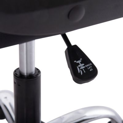 OFFICE CHAIR CANAN HM1201 BLACK PVC-BLACK NYLON-CHROME BASE 66x61x105Hcm.