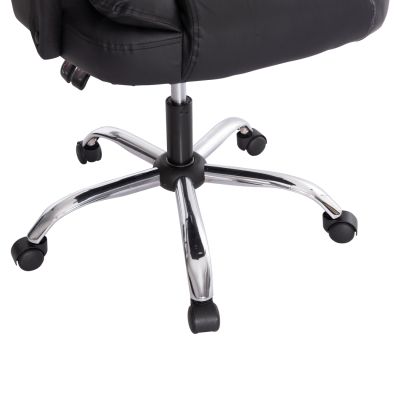 ОФИС СТОЛ LAGOM HM1198 ЧЕРЕН PVC-МЕТАЛНА ХРОМИРАНА ОСНОВА-ЧЕРНА НАЙЛОНОВА РАМКА 63x51x115Hcm.