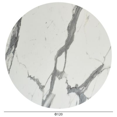 HPL TABLETOP HM6351.31 ROUND IN WHITE MARBLE Φ120cm.