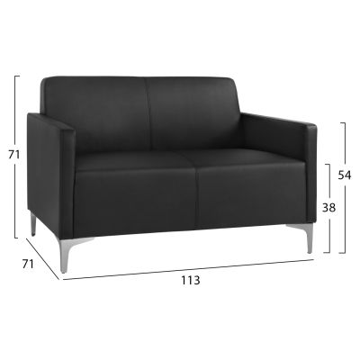 2-местен диван Nellie HM3159.21 Черен PU 113x71x71cm