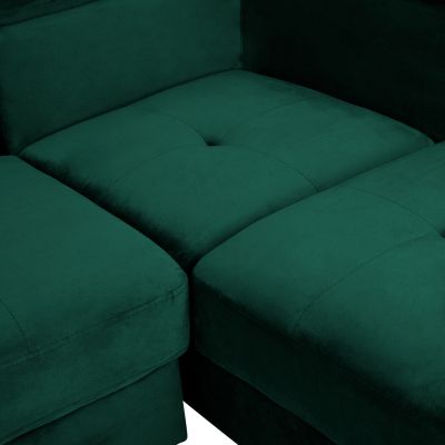 Ъглов Диван FAITH Forest Green кадифе HM3156.01 254x79-160x70-84 см