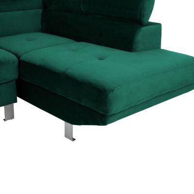 Ъглов Диван FAITH Forest Green кадифе HM3156.01 254x79-160x70-84 см