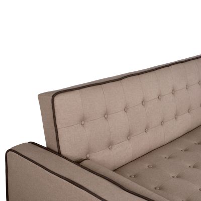 Разтегателен диван с бежов плат и 2 възглавници HM3150.02 224x88x84 см