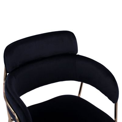 Фотьойл Kelso HM8521.04 Velvet Black & Gold крак 52,5x52x80 cm