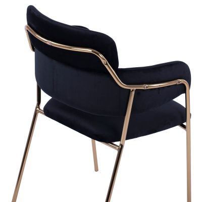 Фотьойл Kelso HM8521.04 Velvet Black & Gold крак 52,5x52x80 cm