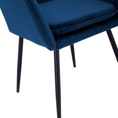 Фотьойл Sawyer Velvet Blue с черни крака HM8523.18 53x60x76cm