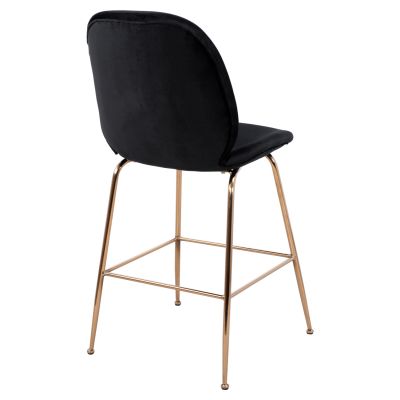 Bar Stool Nora Black Velvet & Gold Metallic Frame HM8524.04 48x61x103 cm