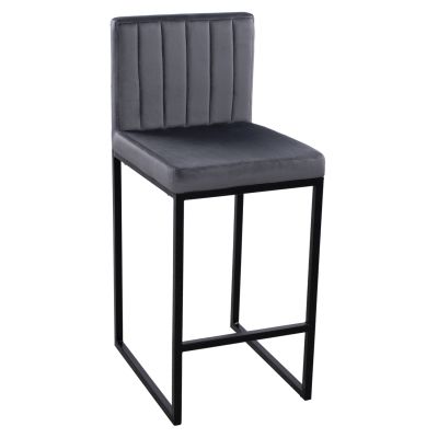 Бар стол Piper Velvet Grey & Black Metallic Frame HM8525.01 40x49x96 см