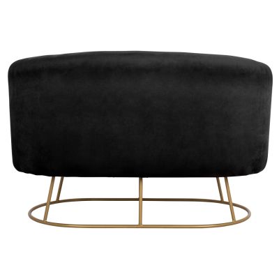 Диван 2 места Arien от Velver Black със златна основа HM8492.04 125Χ80Χ84cm