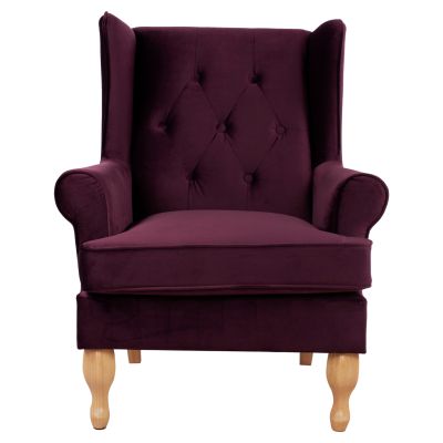 Armchair Purple Velvet Brandon 81x83x101cm HM3073.15