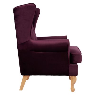 Armchair Purple Velvet Brandon 81x83x101cm HM3073.15