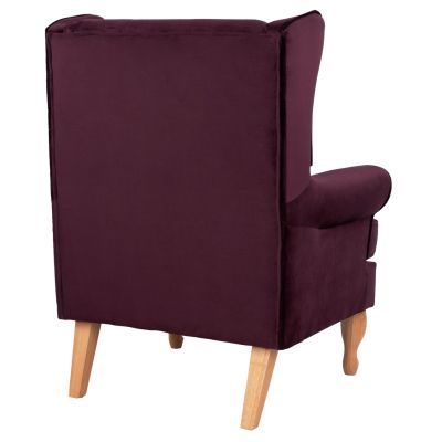 Armchair Purple Velvet Brandon 81x83x101cm HM3073.15