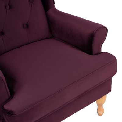 Armchair Purple Velvet Brandon 81x83x101cm HM3073.15