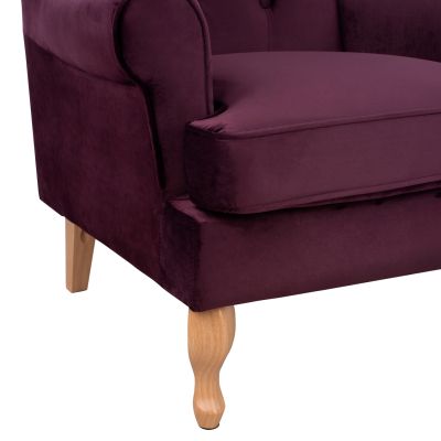 Armchair Purple Velvet Brandon 81x83x101cm HM3073.15
