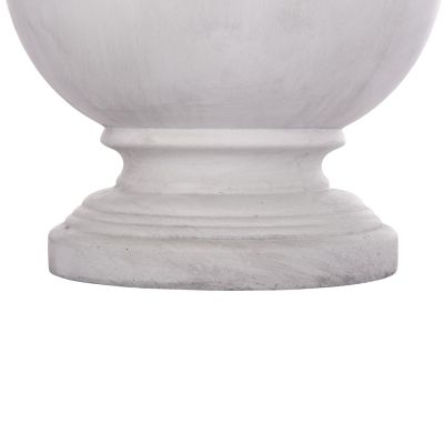 GARDEN PLANTERS WITH RELIEF DESIGNS SET 3PCS GARDENER HM4729 FIBERCLAY IN OFF WHITE Φ58x72.5Hcm.