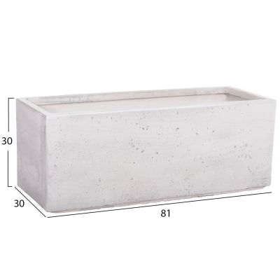 GARDEN PLANTERS RECTANGULAR SET 3PCS SERIES GARDENER HM4723 FIBERCLAY IN GREY 81x30x30Hcm.