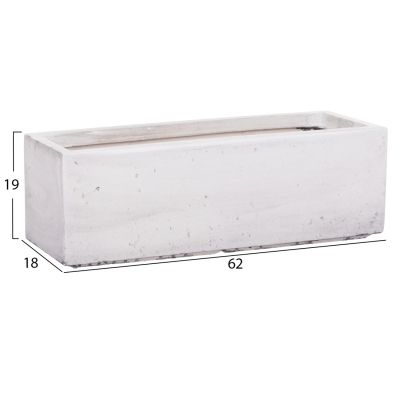 GARDEN PLANTERS RECTANGULAR SET 3PCS SERIES GARDENER HM4723 FIBERCLAY IN GREY 81x30x30Hcm.