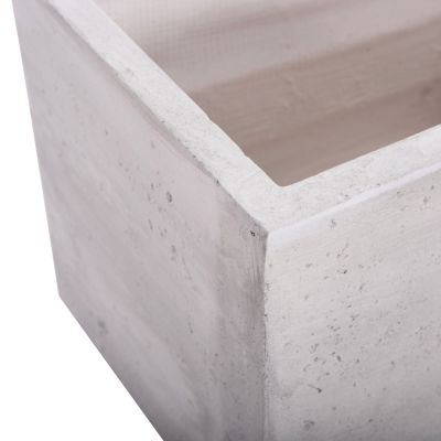 GARDEN PLANTERS RECTANGULAR SET 3PCS SERIES GARDENER HM4723 FIBERCLAY IN GREY 81x30x30Hcm.