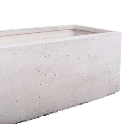 GARDEN PLANTERS RECTANGULAR SET 3PCS SERIES GARDENER HM4723 FIBERCLAY IN GREY 81x30x30Hcm.