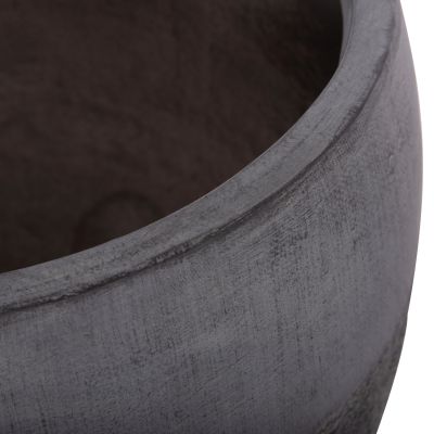 GARDEN PLANTERS SET 3PCS SERIES GARDENER ΗΜ4725 FIBERCLAY IN DARK CEMENT COLOR Φ55x54Hcm.