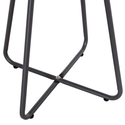 OUTDOOR LOUNGE SET 3PCS PONY HM21193 METAL COFFEE TABLE IN GREY--WICKER RATTAN IN BLACK & WHITE