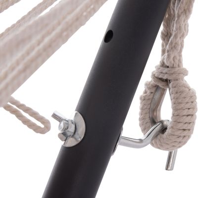HAMMOCK CRAVE HM6304.02 ANTHRACITE METAL FRAME-BEIGE FABRIC 265x93x105Hcm.
