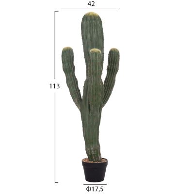 DECORATIVE SYNTHETIC PLANT IN POT HM4746 CACTUS 17.5x42x113Hcm.