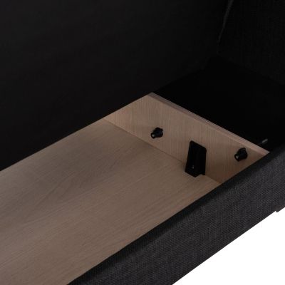 SOFA-BED 2-SEATER WITH STORAGE SPACE NIKKO HM3293.01 GREY FABRIC 144x75x84Hcm.