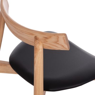 DINING CHAIR SEKAN HM18245.04 RUBBERWOOD-BLACK PU 60x54x72Hcm.