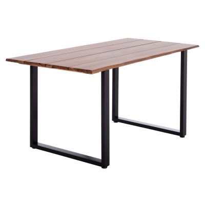 OUTDOOR DINING TABLE FRIGGO HM6296.02 ACACIA WOOD 2.6cm thick--METAL LEGS 140x80x76Hcm