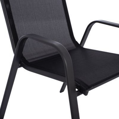 OUTDOOR DINING SET ADAM HM5193.13 TABLE WITH 4 DINING CHAIRS--BLACK